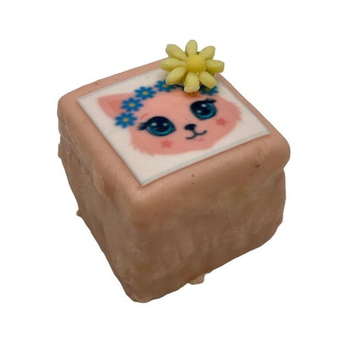 Poesje soiree, vierkant (roze)