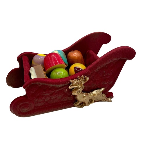 Chocolade arreslee met bonbons