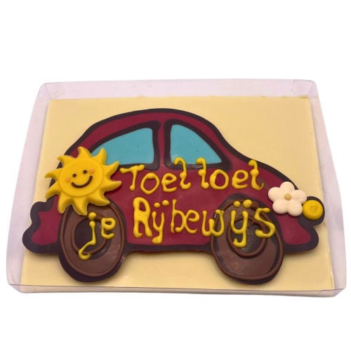 Chocolade auto wit (rijbewijs)