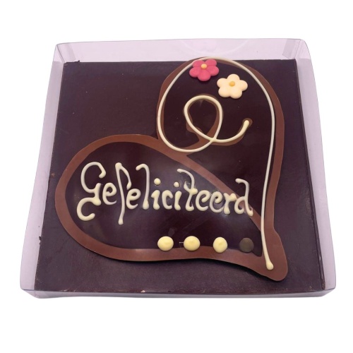 Chocolade hart puur (gefeliciteerd)