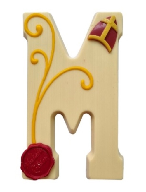 Gegoten chocoladeletter wit (200 gram)