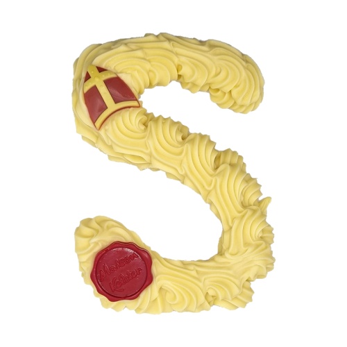 Gespoten chocoladeletter wit (250 gram)