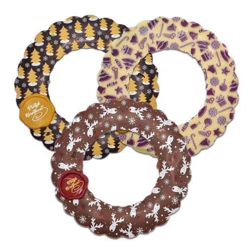 Gegoten chocolade kerstkrans