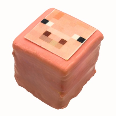 Minecraft soiree, vierkant (roze)