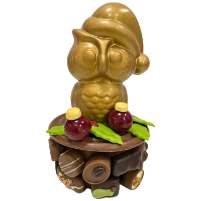 Chocolade uil met bonbons