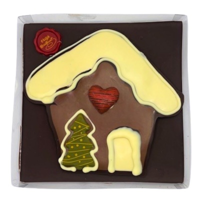 Chocolade kersthuis puur